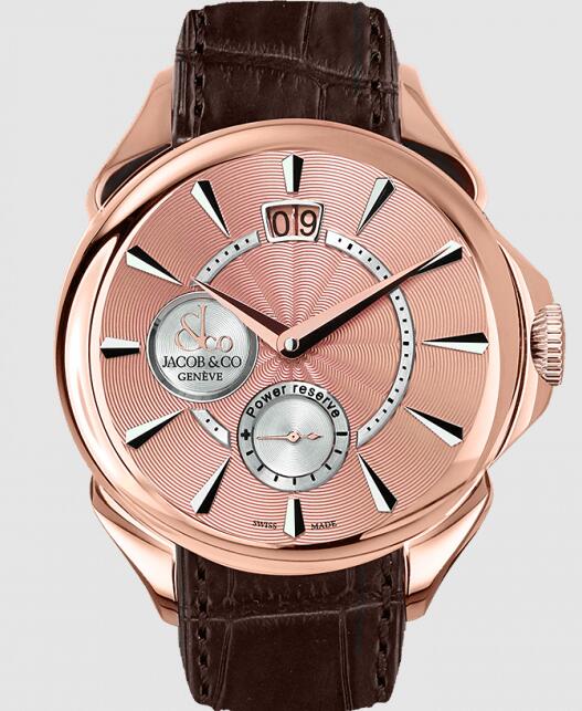 Review Jacob & Co PALATIAL CLASSIC MANUAL BIG DATE ROSE GOLD ROSE DIAL PC400.40.NS.NB.A Replica watch